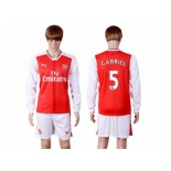 Arsenal #5 Gabriel Red Home Long Sleeves Soccer Club Jersey