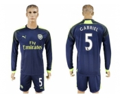 Arsenal #5 Gabriel Sec Away Long Sleeves Soccer Club Jersey