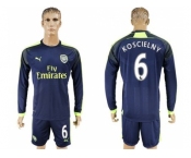 Arsenal #6 Koscielny Sec Away Long Sleeves Soccer Club Jersey