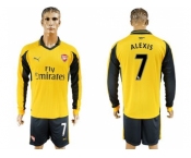 Arsenal #7 Alexis Away Long Sleeves Soccer Club Jersey