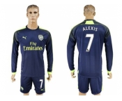 Arsenal #7 Alexis Sec Away Long Sleeves Soccer Club Jersey