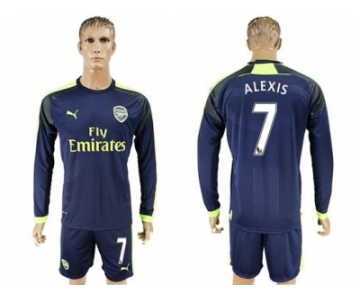 Arsenal #7 Alexis Sec Away Long Sleeves Soccer Club Jersey