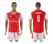 Arsenal #8 Ramsey Champions League Home Soccer Club Jersey