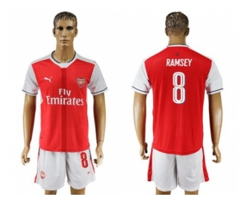 Arsenal #8 Ramsey Champions League Home Soccer Club Jersey