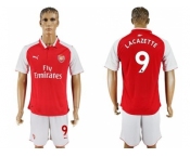 Arsenal #9 Lacazette Home Soccer Club Jersey