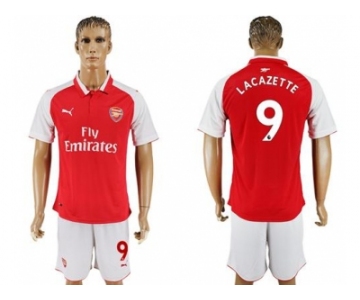 Arsenal #9 Lacazette Home Soccer Club Jersey