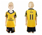 Arsenal #11 Ozil Away Kid Soccer Club Jersey