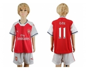 Arsenal #11 Ozil Home Kid Soccer Club Jersey1