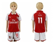 Arsenal #11 Ozil Home Kid Soccer Club Jersey