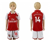 Arsenal #14 Walcott Home Kid Soccer Club Jersey