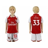 Arsenal #33 Cech Home Kid Soccer Club Jersey