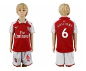 Arsenal #6 Koscielny Home Kid Soccer Club Jersey