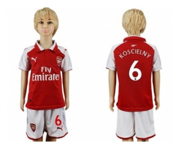 Arsenal #6 Koscielny Home Kid Soccer Club Jersey