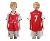 Arsenal #7 Alexis Home Kid Soccer Club Jersey1