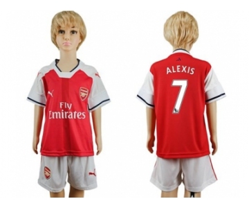 Arsenal #7 Alexis Home Kid Soccer Club Jersey1