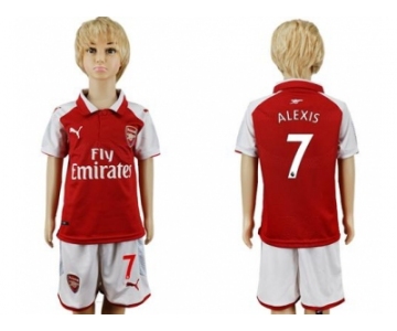 Arsenal #7 Alexis Home Kid Soccer Club Jersey