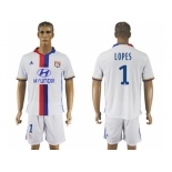 Lyon #1 Lopes Home Soccer Club Jersey1