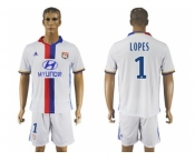 Lyon #1 Lopes Home Soccer Club Jersey1