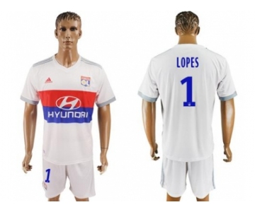 Lyon #1 Lopes Home Soccer Club Jersey