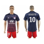 Lyon #10 Lacazette Away Soccer Club Jersey