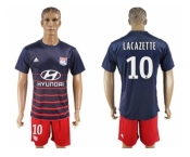 Lyon #10 Lacazette Away Soccer Club Jersey