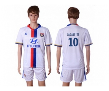 Lyon #10 Lacazette Home Soccer Club Jersey1