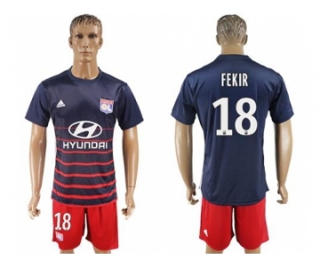 Lyon #18 Fekir Away Soccer Club Jersey