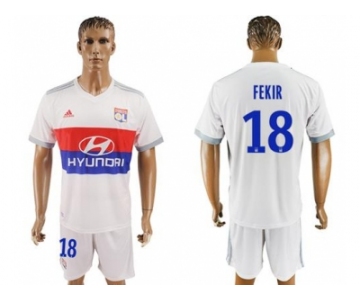 Lyon #18 Fekir Home Soccer Club Jersey