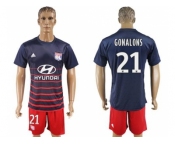 Lyon #21 Gonalons Away Soccer Club Jersey