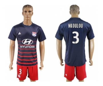 Lyon #3 Nkoulou Away Soccer Club Jersey