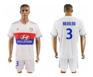 Lyon #3 Nkoulou Home Soccer Club Jersey