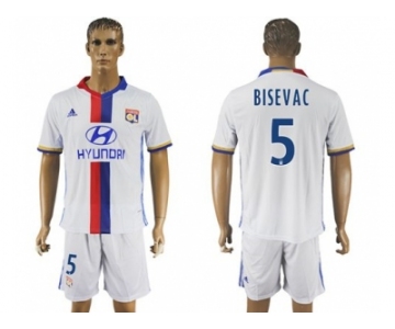 Lyon #5 Bisevac Home Soccer Club Jersey