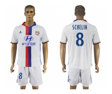 Lyon #8 Schelin Home Soccer Club Jersey