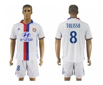 Lyon #8 Tolisso Home Soccer Club Jersey1