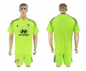 Lyon Blank Shiny Green Goalkeeper Soccer Club Jersey