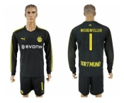 Dortmund #1 Weidenfeller Away Long Sleeves Soccer Club Jersey