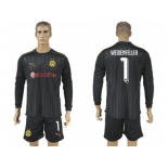 Dortmund #1 Weidenfeller Black Long Sleeves Goalkeeper Soccer Club Jersey