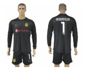 Dortmund #1 Weidenfeller Black Long Sleeves Goalkeeper Soccer Club Jersey