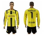 Dortmund #1 Weidenfeller Home Long Sleeves Soccer Club Jersey