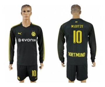 Dortmund #10 M.Gotze Away Long Sleeves Soccer Club Jersey