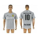 Dortmund #10 Mkhitaryan Grey Soccer Club Jersey