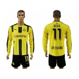 Dortmund #11 Reus Home Long Sleeves Soccer Club Jersey