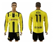 Dortmund #11 Reus Home Long Sleeves Soccer Club Jersey