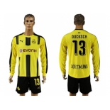 Dortmund #13 Ducksch Home Long Sleeves Soccer Club Jersey