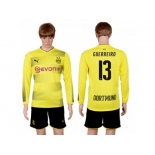 Dortmund #13 Guerreiro Home Long Sleeves Soccer Club Jersey