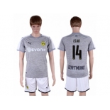 Dortmund #14 Isak Grey Soccer Club Jersey