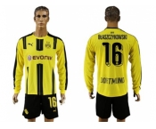 Dortmund #16 Blaszczykowski Home Long Sleeves Soccer Club Jersey