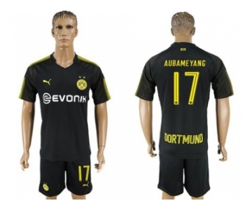 Dortmund #17 Aubameyang Away Soccer Club Jerseys