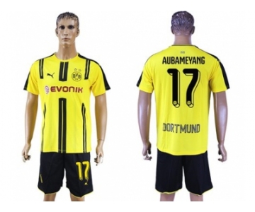 Dortmund #17 Aubameyang Home Soccer Club Jerseys