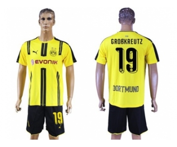 Dortmund #19 Grobkreutz Home Soccer Club Jerseys